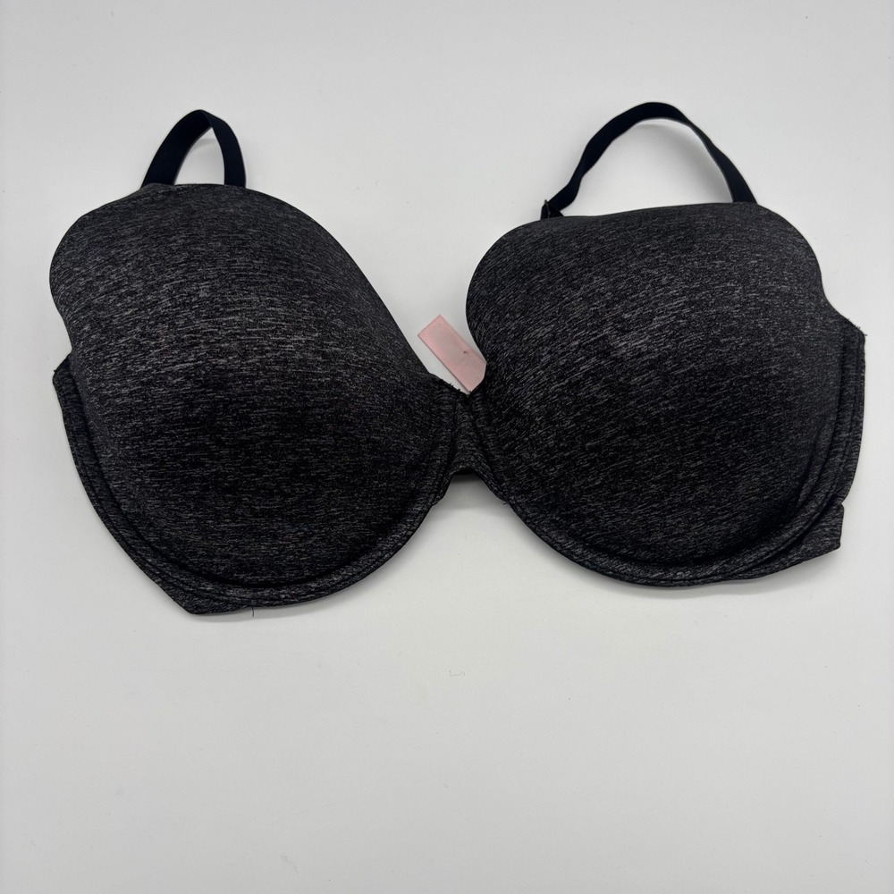 Victoria Secret T-Shirt Lightly Lined Full Coverage Bra 36DDD Gray Black Marl